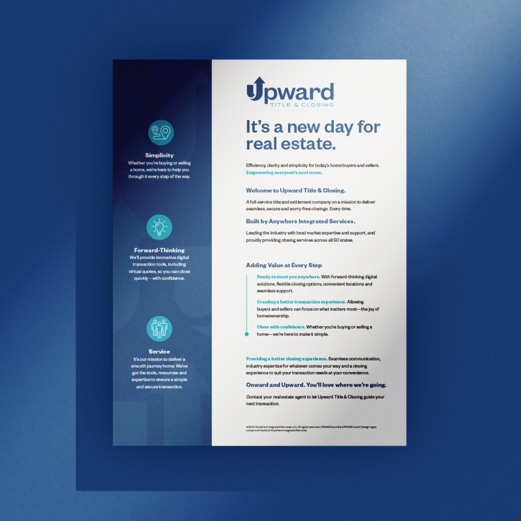 Upward provides superior closing services for home buyers.
